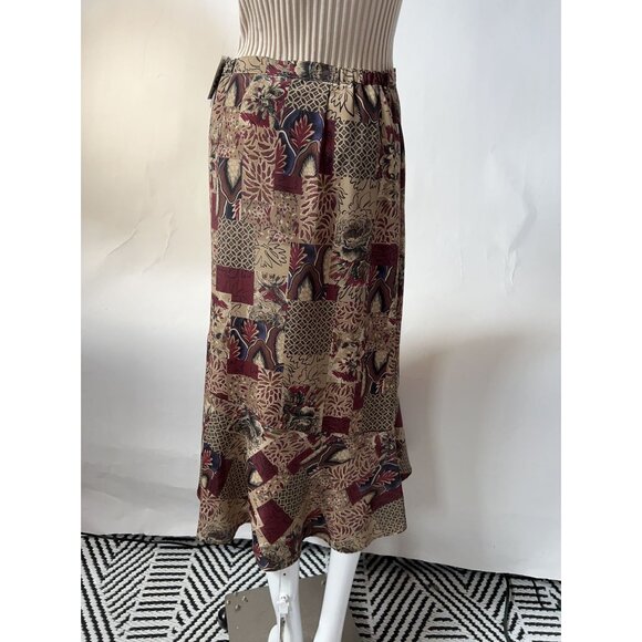 Sag Harbor Missy Maxi Skirt With Abstract Floral Print Size S 100% Polyester Mad - Picture 3 of 16